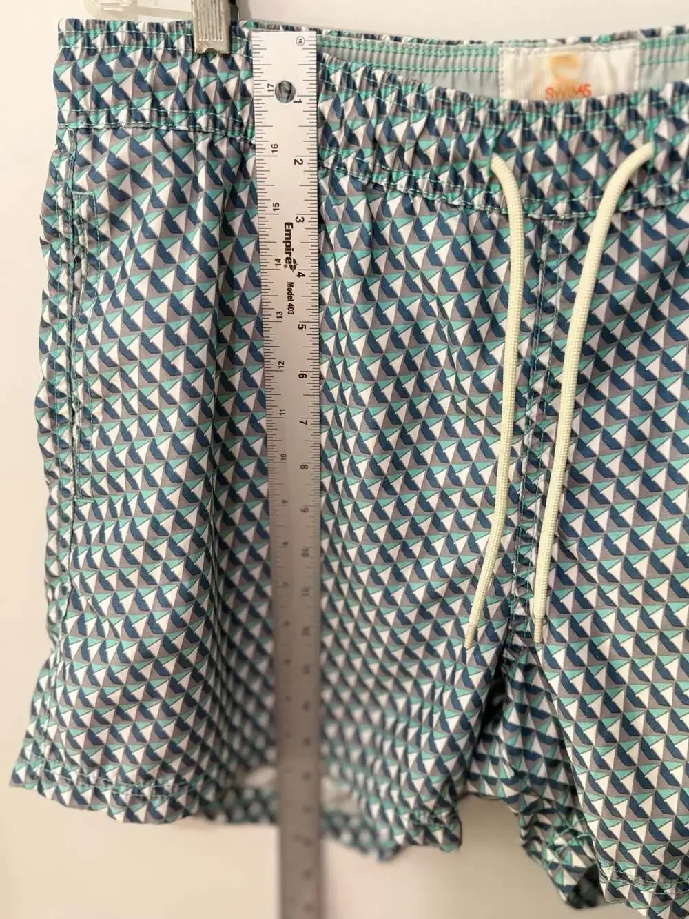 SWIMS Geometric Triangle Print Drawstring Swim Trunks Shorts Extra Large